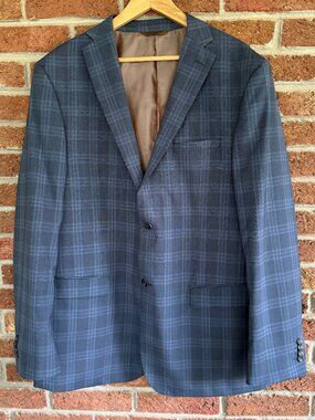 prontomoda europa suit jacket / coat * blazer * size 46L * blues * oscar